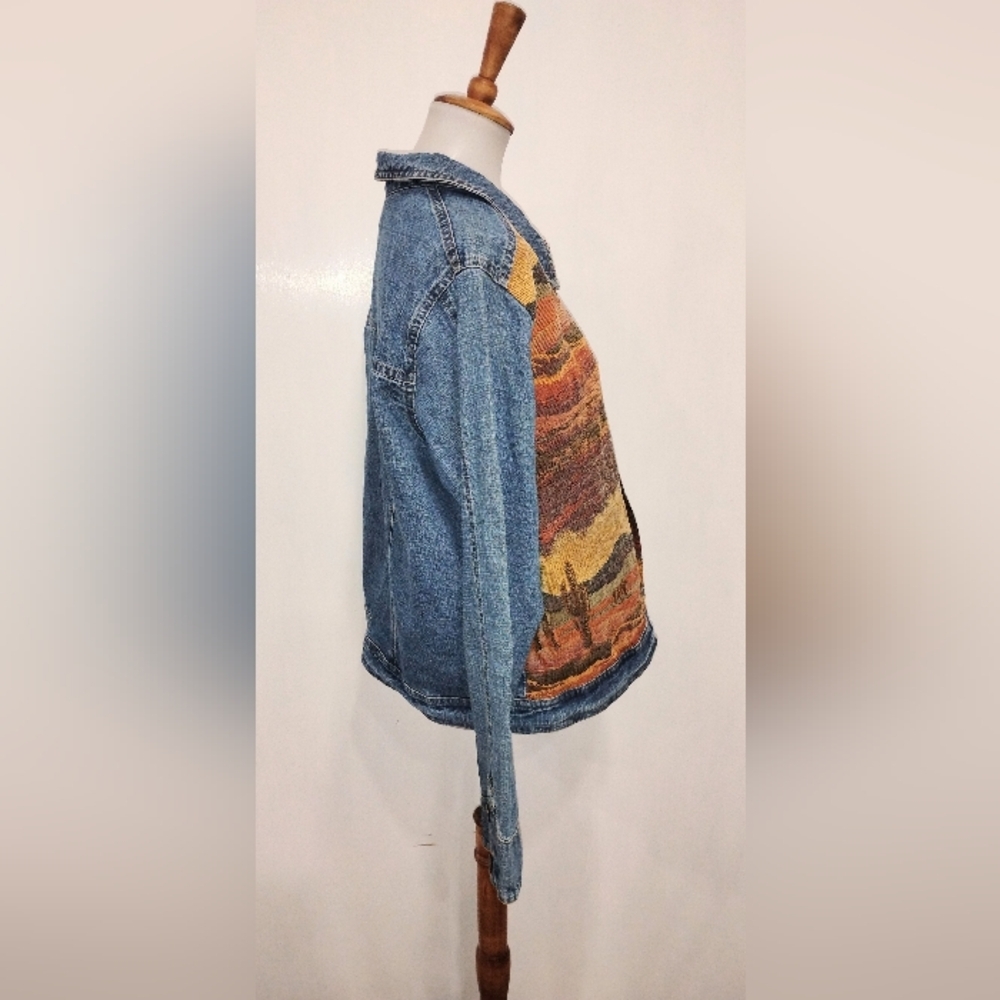 RETRO DESERT SCENE DENIM JACKET - Picture 3 of 11